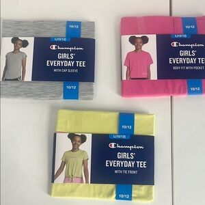Champion Girls' Everyday Tee Set - Gray, Pink, Yellow